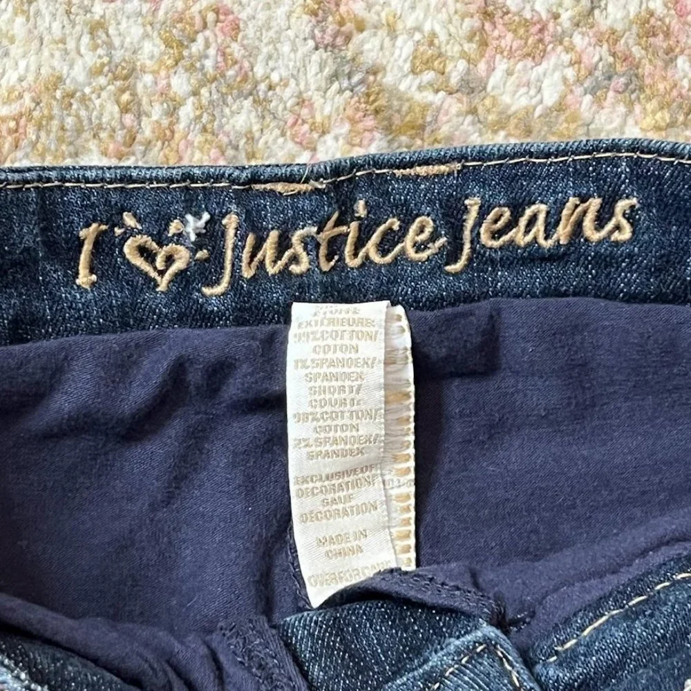 Justice Jean Skirt Skort Denim Girls Size 8S